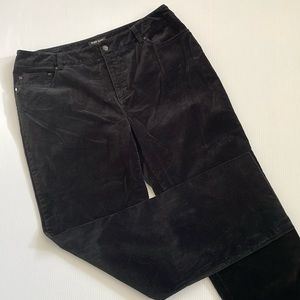 Black velour, brushed cotton straight leg jeans by E39.  Women’s size 14
